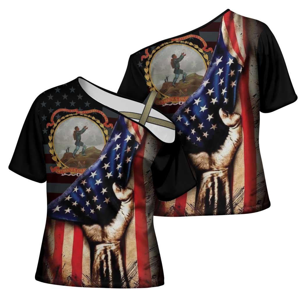 24th Regiment USCT Cross Shoulder Shirt Flag of Freedom - Wonder Print Shop