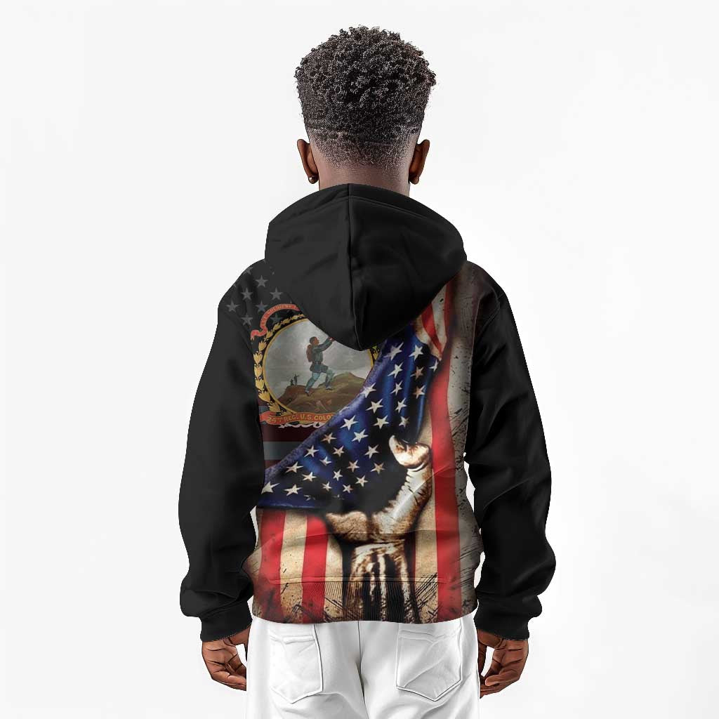 24th Regiment USCT Kid Hoodie Flag of Freedom - Wonder Print Shop
