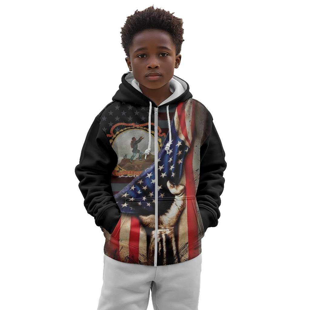24th Regiment USCT Kid Hoodie Flag of Freedom - Wonder Print Shop