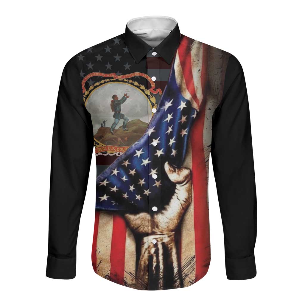 24th Regiment USCT Long Sleeve Button Shirt Flag of Freedom - Wonder Print Shop