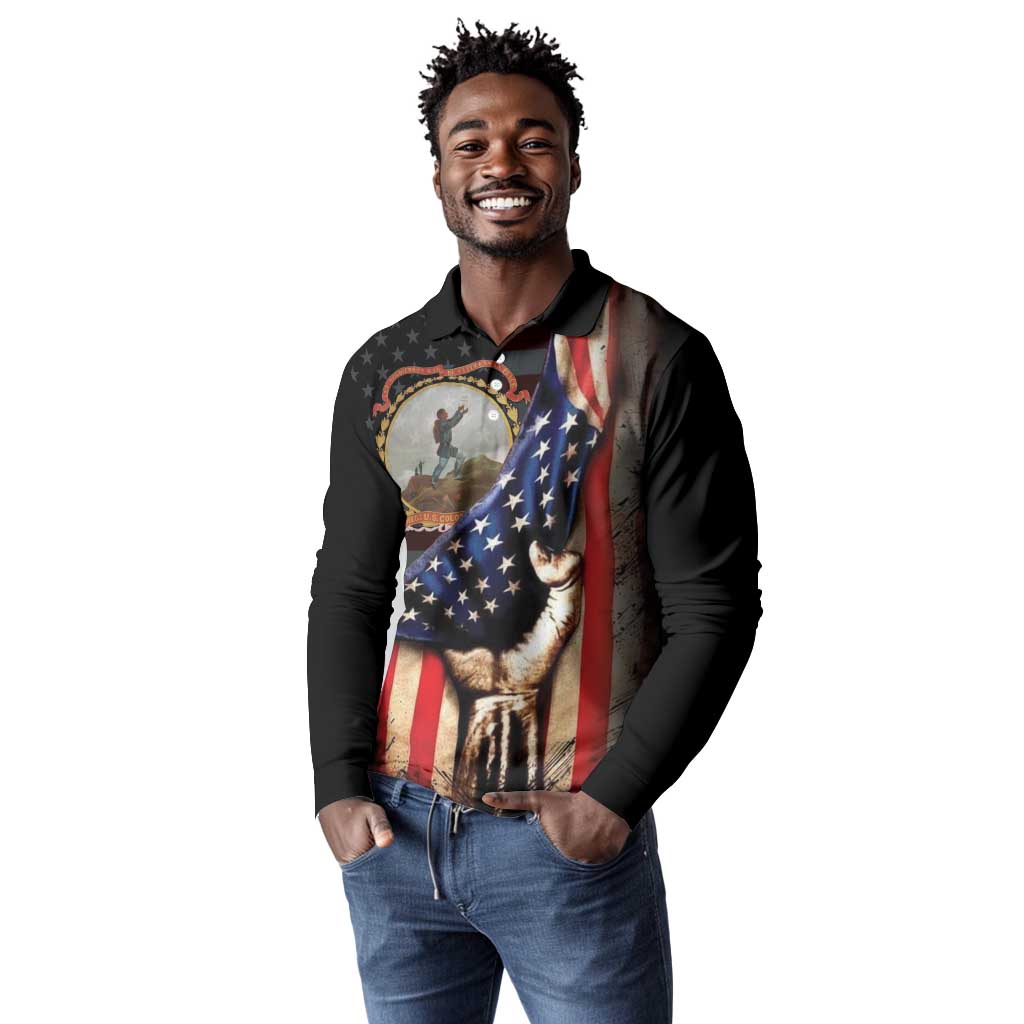 24th Regiment USCT Long Sleeve Polo Shirt Flag of Freedom - Wonder Print Shop