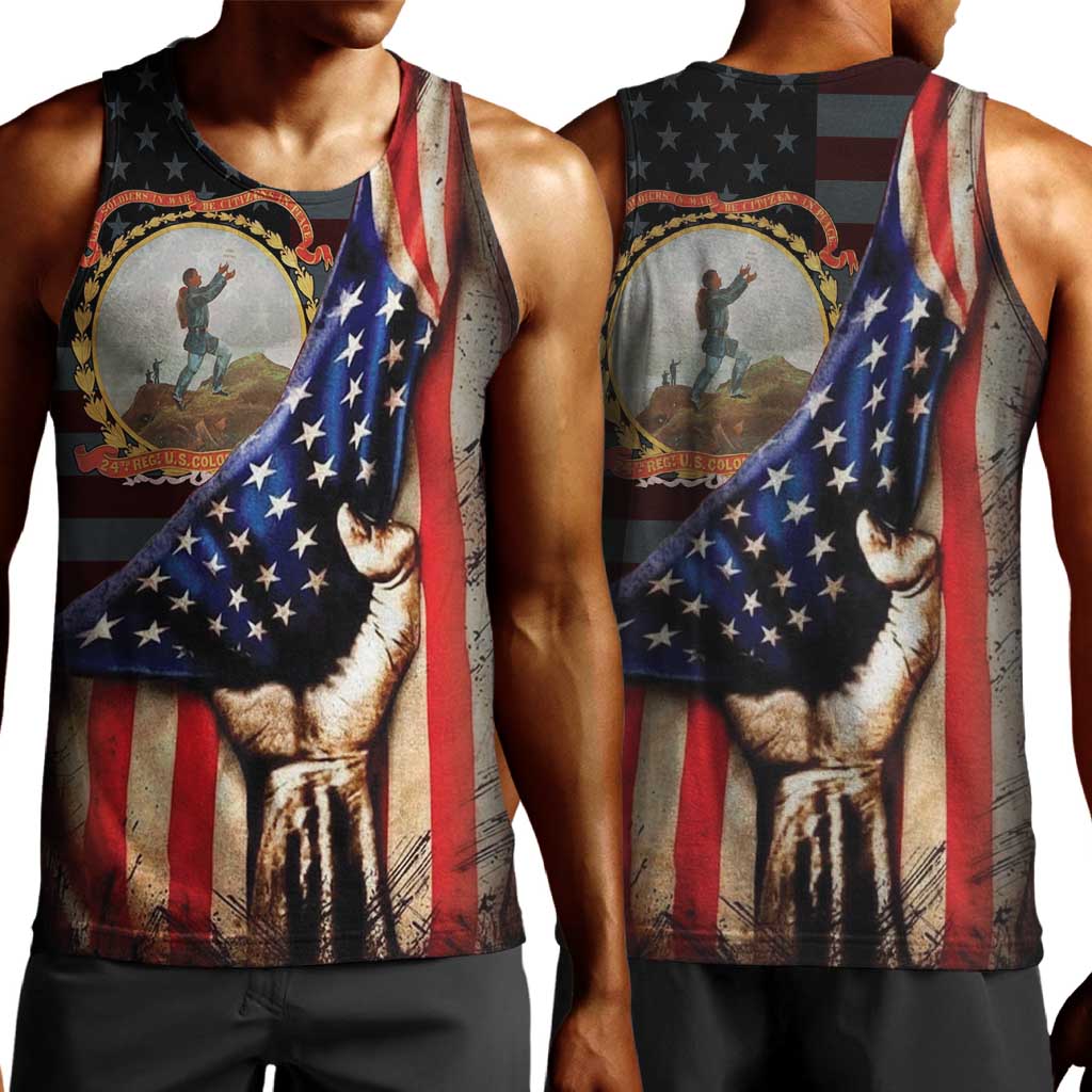 24th Regiment USCT Men Tank Top Flag of Freedom - Wonder Print Shop