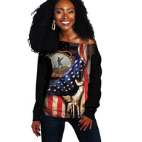 24th Regiment USCT Off Shoulder Sweater Flag of Freedom - Wonder Print Shop