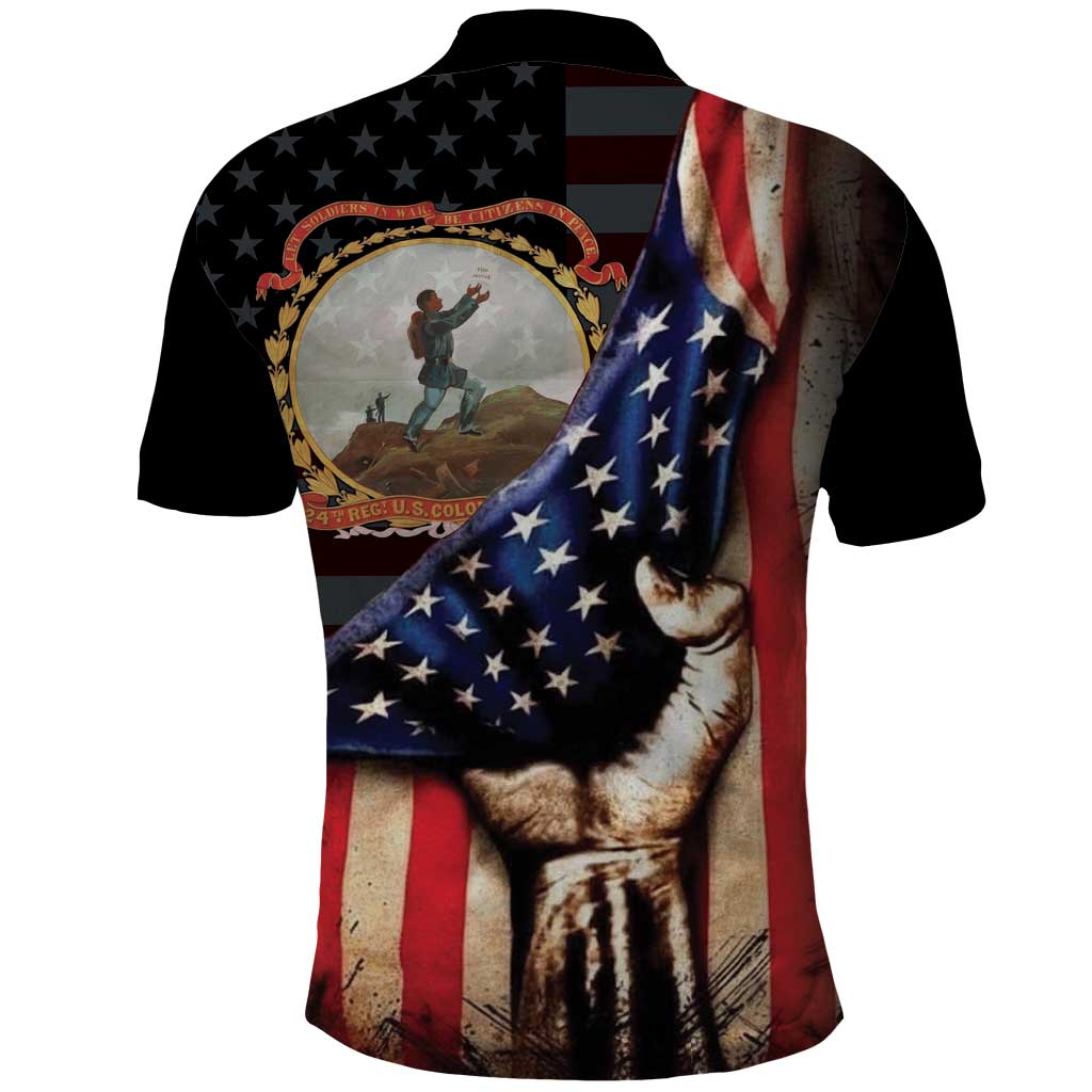 24th Regiment USCT Polo Shirt Flag of Freedom - Wonder Print Shop