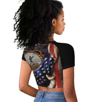 24th Regiment USCT Raglan Cropped T shirt Flag of Freedom - Wonder Print Shop