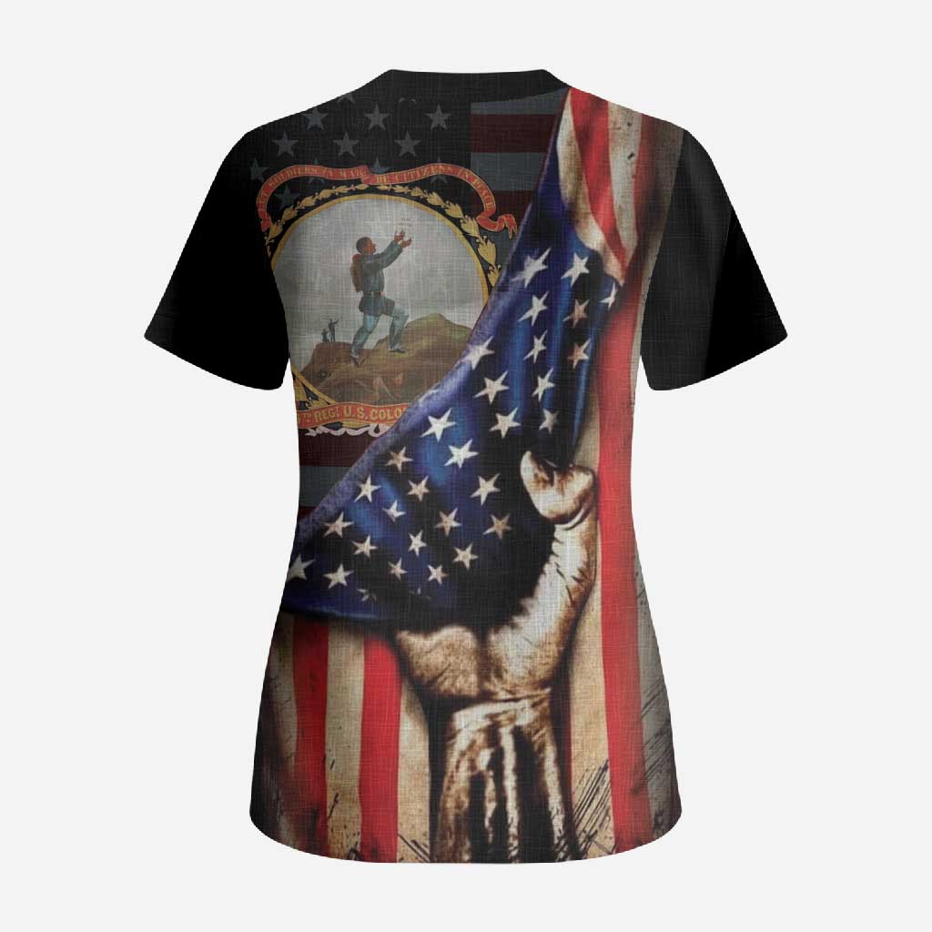 24th Regiment USCT Scrub Top Flag of Freedom - Wonder Print Shop