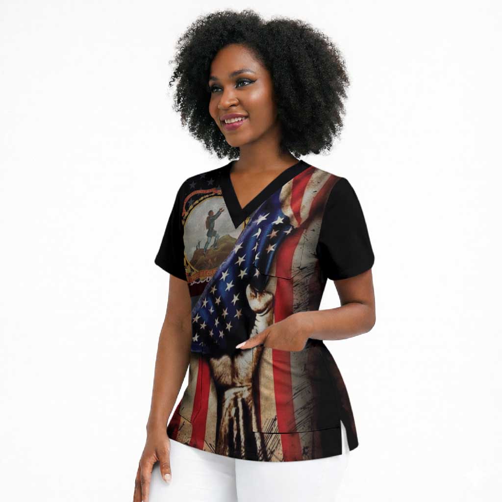24th Regiment USCT Scrub Top Flag of Freedom - Wonder Print Shop