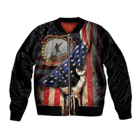 24th Regiment USCT Sleeve Zip Bomber Jacket Flag of Freedom - Wonder Print Shop