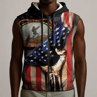 24th Regiment USCT Sleeveless Zip Hoodie Flag of Freedom - Wonder Print Shop
