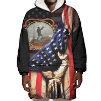 24th Regiment USCT Wearable Blanket Hoodie Flag of Freedom - Wonder Print Shop