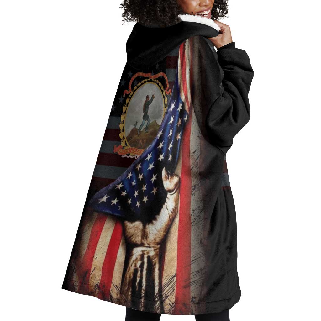 24th Regiment USCT Wearable Blanket Hoodie Flag of Freedom - Wonder Print Shop