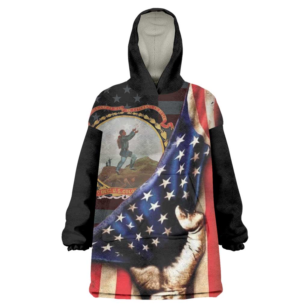 24th Regiment USCT Wearable Blanket Hoodie Flag of Freedom - Wonder Print Shop