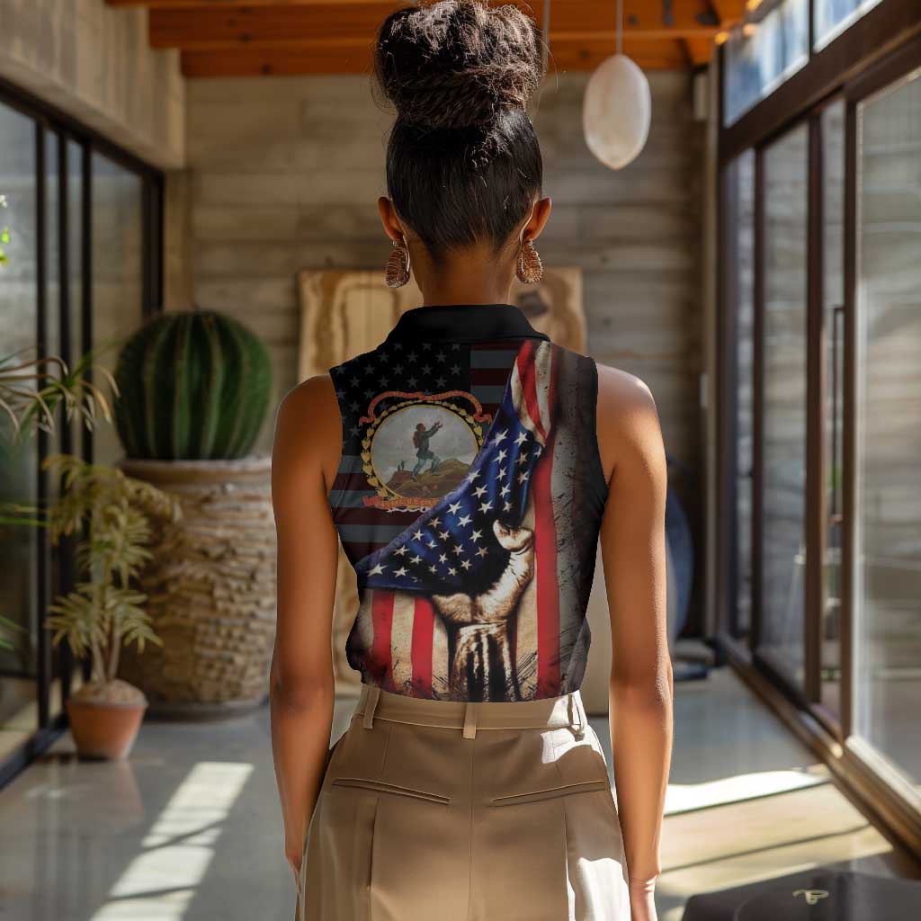 24th Regiment USCT Women Sleeveless Polo Shirt Flag of Freedom - Wonder Print Shop