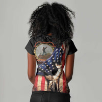 24th Regiment USCT Women V-Neck T-Shirt Flag of Freedom - Wonder Print Shop