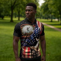 24th Regiment USCT Zipper Polo Shirt Flag of Freedom - Wonder Print Shop