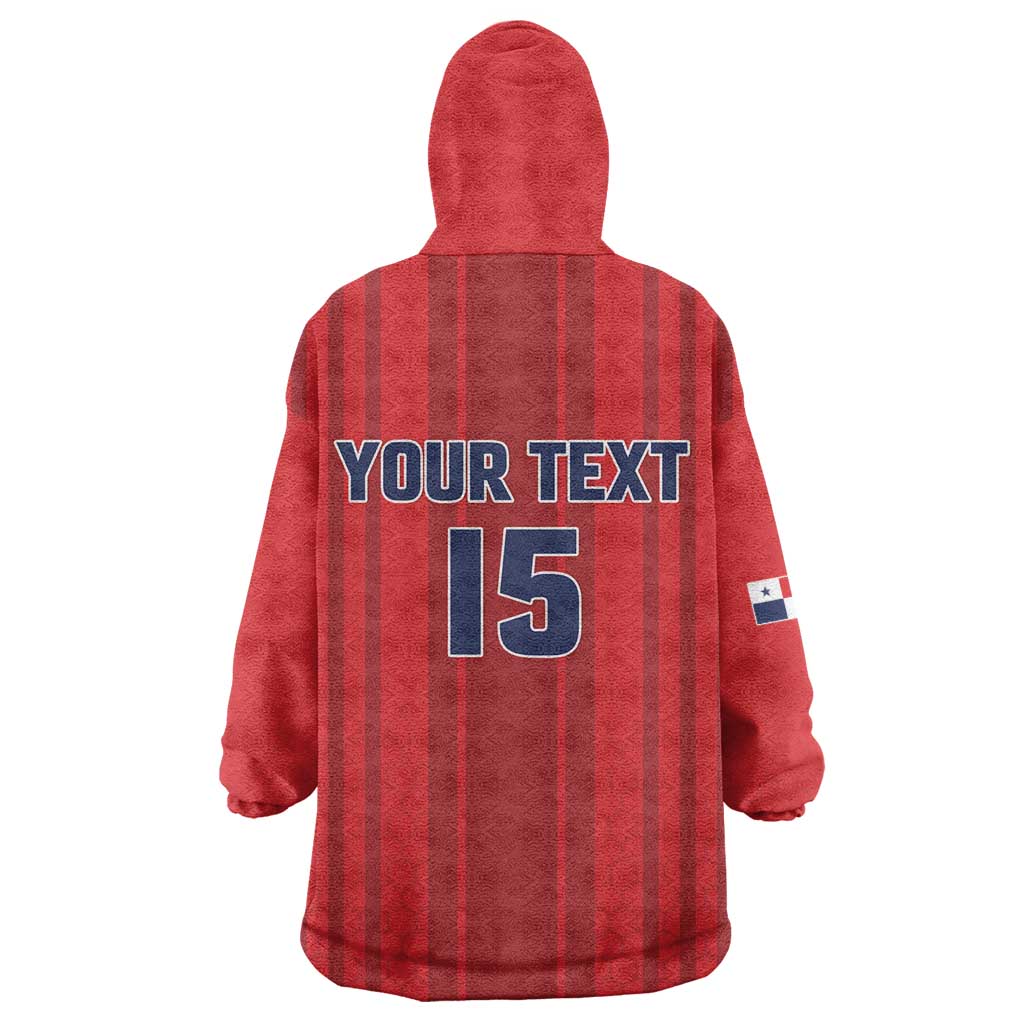 Custom Panama Football 2026 Kid Wearable Blanket Hoodie La Marea Roja Rising