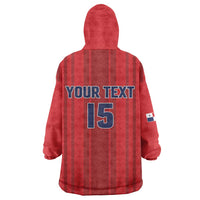 Custom Panama Football 2026 Kid Wearable Blanket Hoodie La Marea Roja Rising