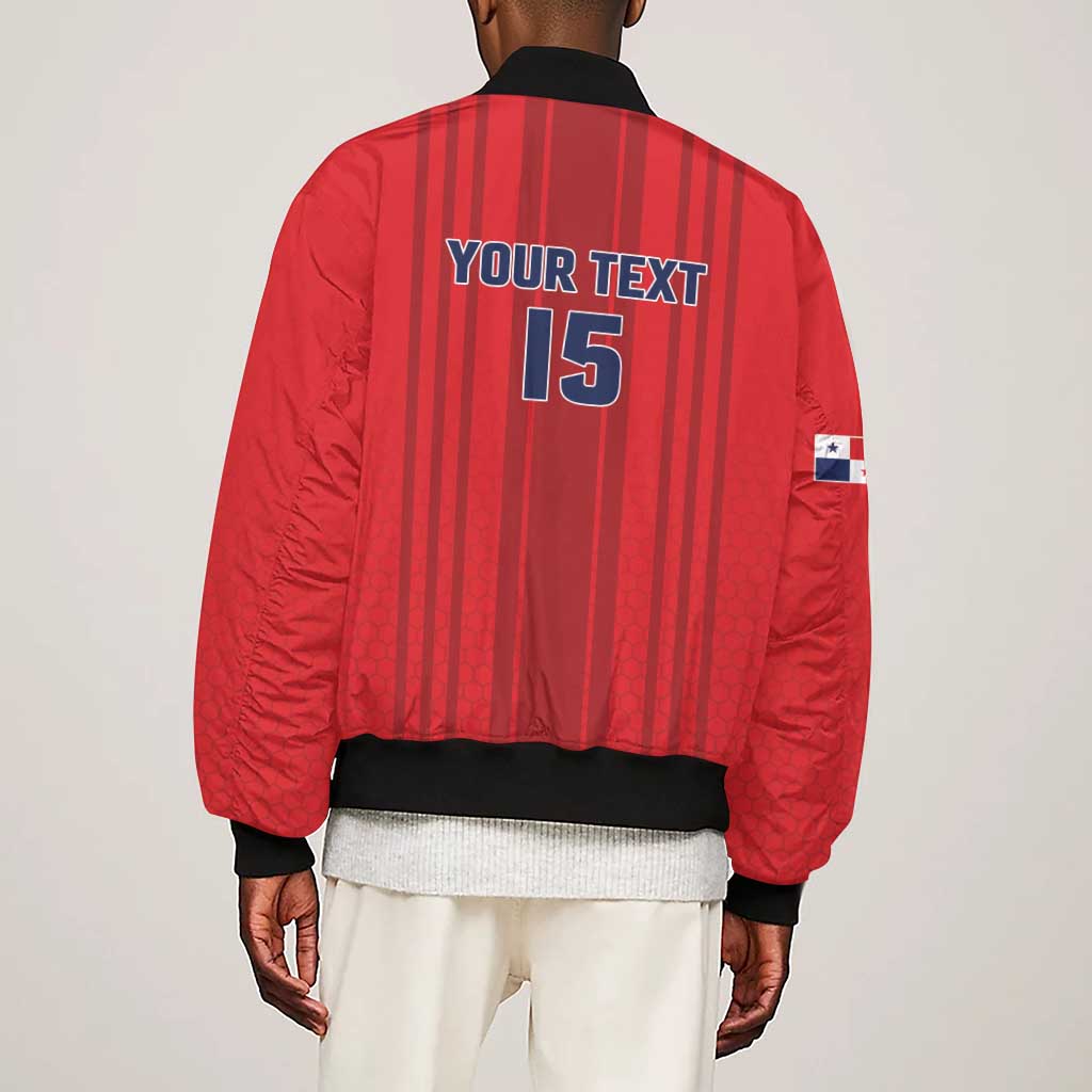 Custom Panama Football 2026 Sleeve Zip Bomber Jacket La Marea Roja Rising