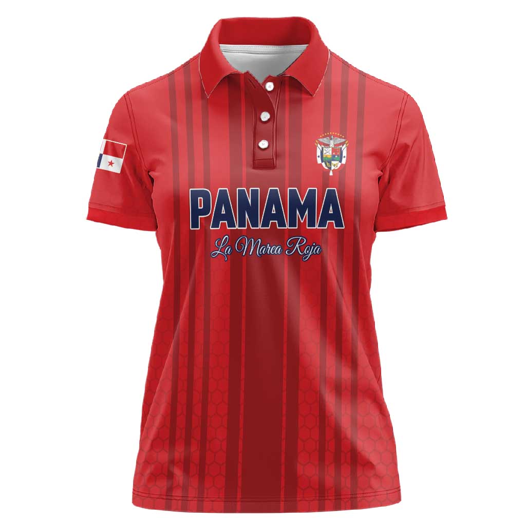 Custom Panama Football 2026 Women Polo Shirt La Marea Roja Rising