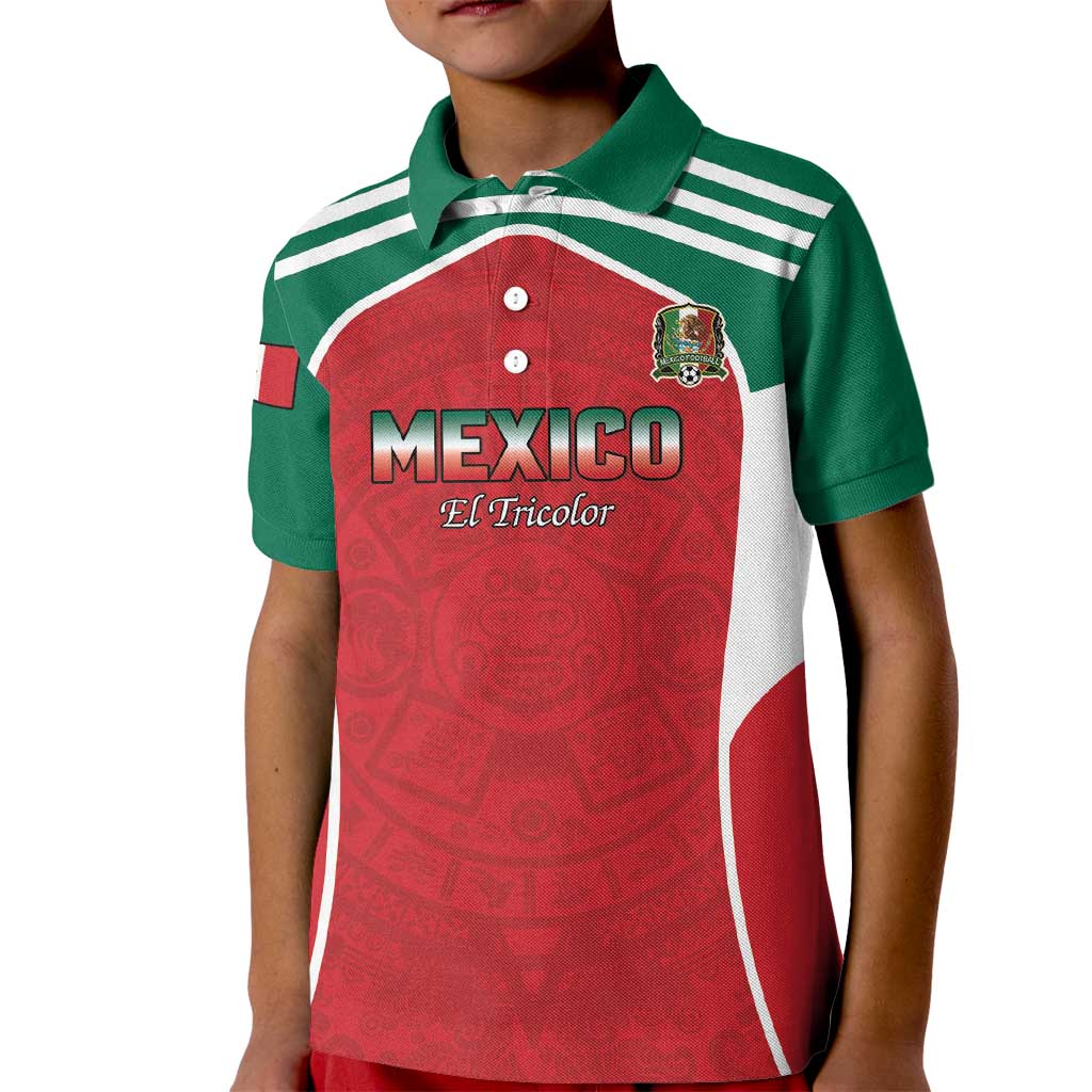 Custom Mexico Football 2026 Kid Polo Shirt Viva El Tri