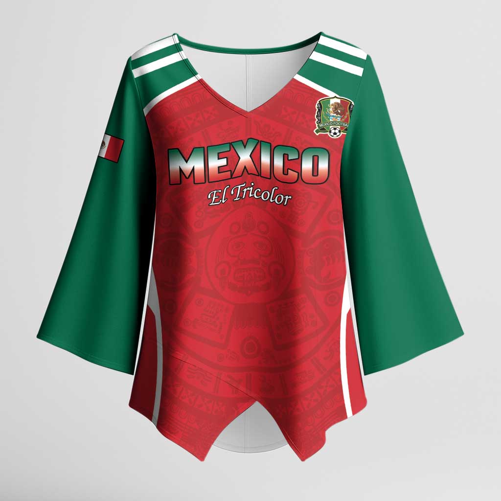 Custom Mexico Football 2026 Kimono Sleeve Blouse Viva El Tri
