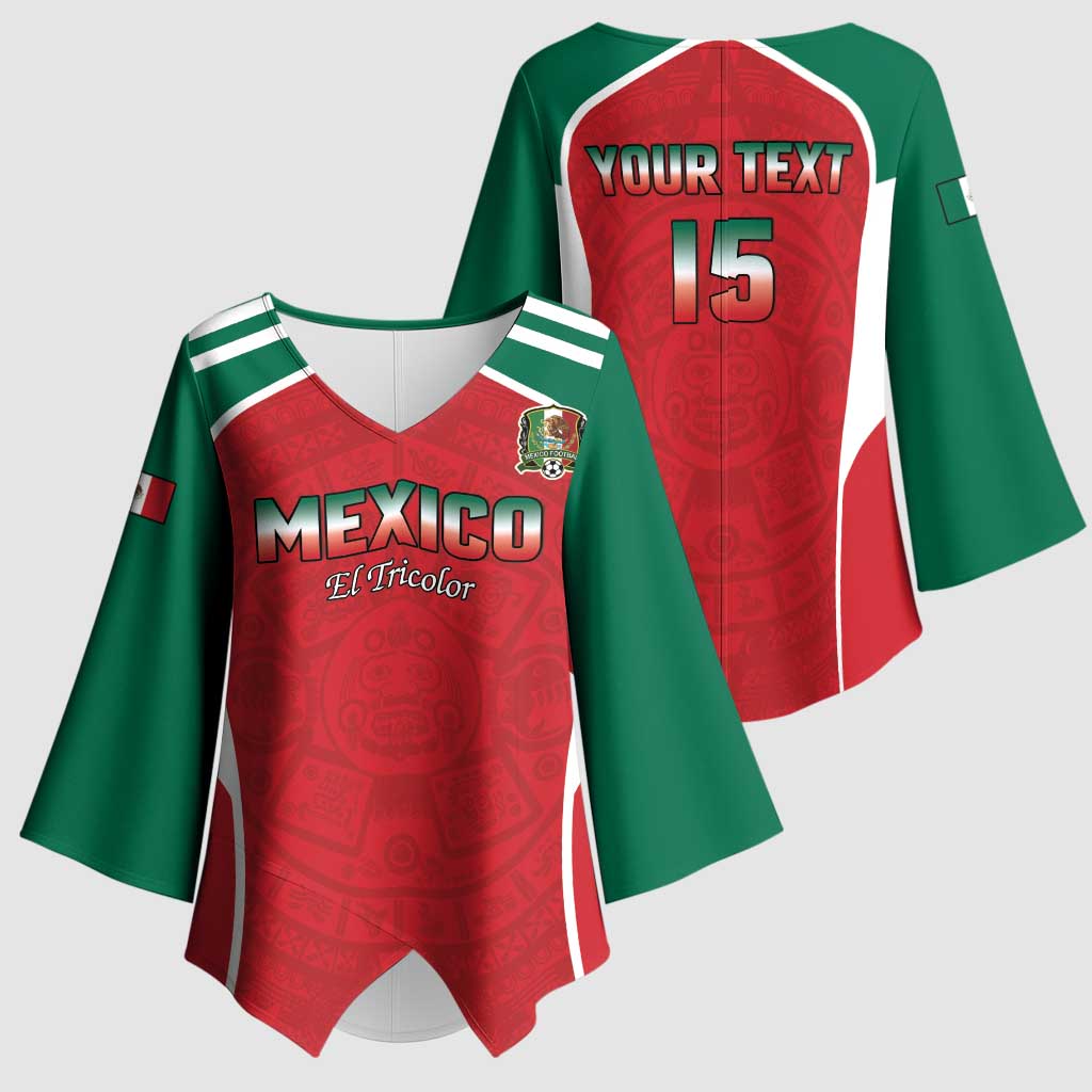 Custom Mexico Football 2026 Kimono Sleeve Blouse Viva El Tri
