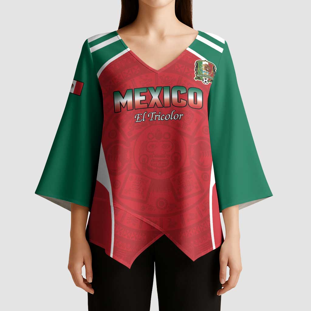 Custom Mexico Football 2026 Kimono Sleeve Blouse Viva El Tri