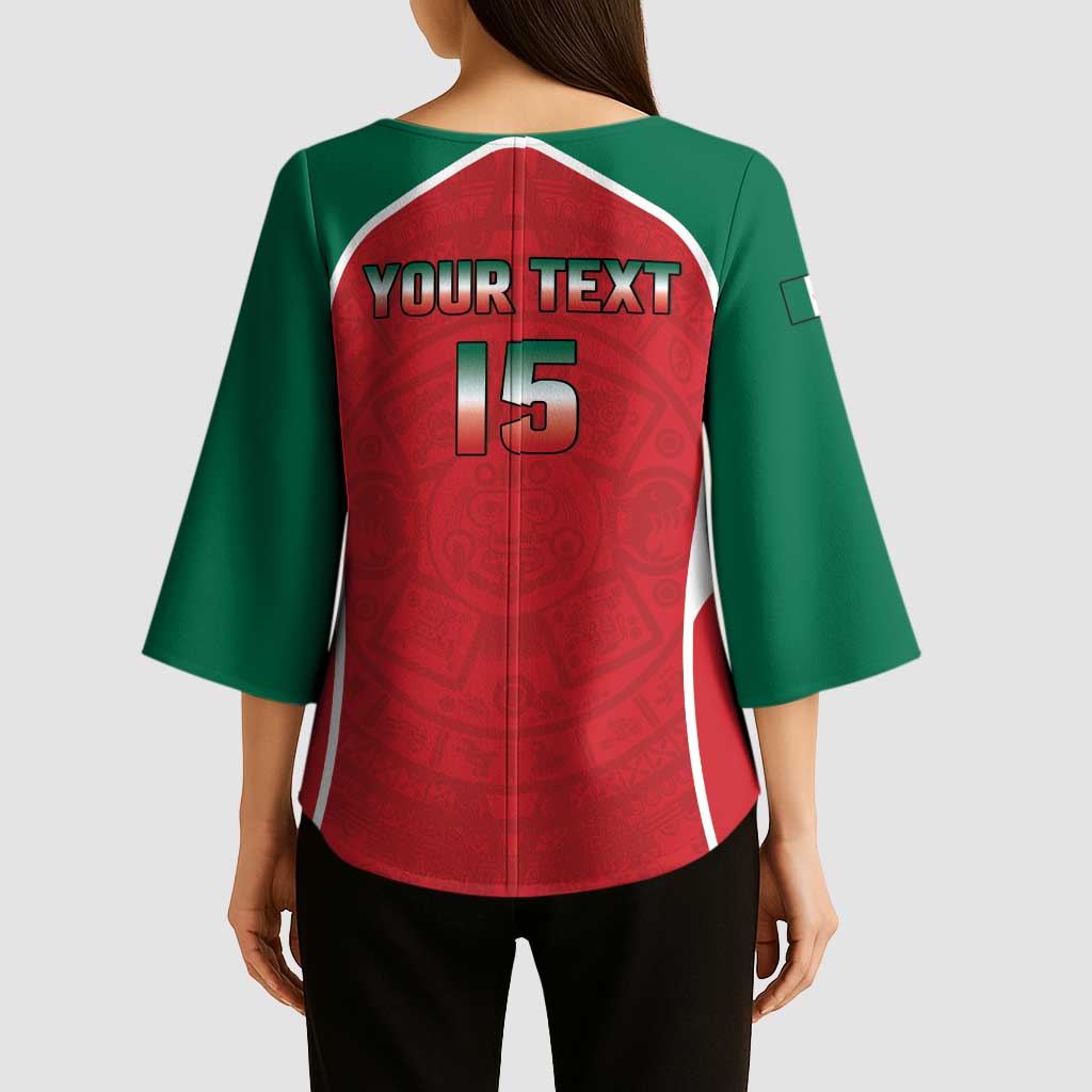 Custom Mexico Football 2026 Kimono Sleeve Blouse Viva El Tri