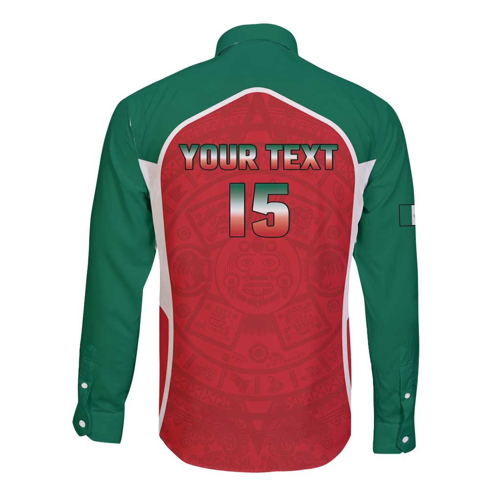 Custom Mexico Football 2026 Long Sleeve Button Shirt Viva El Tri