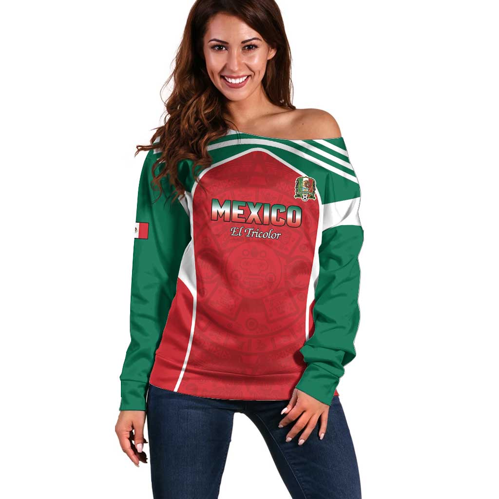 Custom Mexico Football 2026 Off Shoulder Sweater Viva El Tri