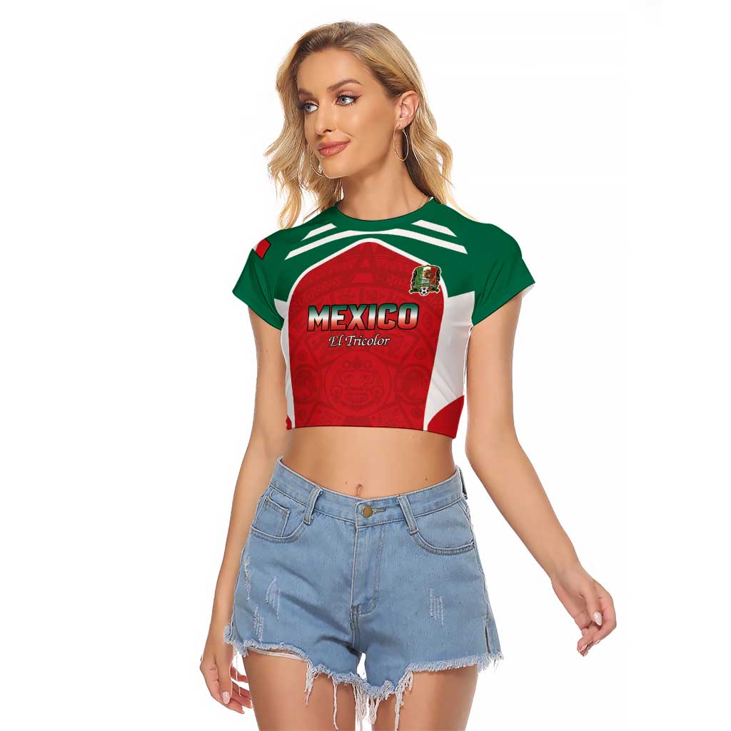 Custom Mexico Football 2026 Raglan Cropped T Shirt Viva El Tri