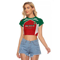 Custom Mexico Football 2026 Raglan Cropped T Shirt Viva El Tri