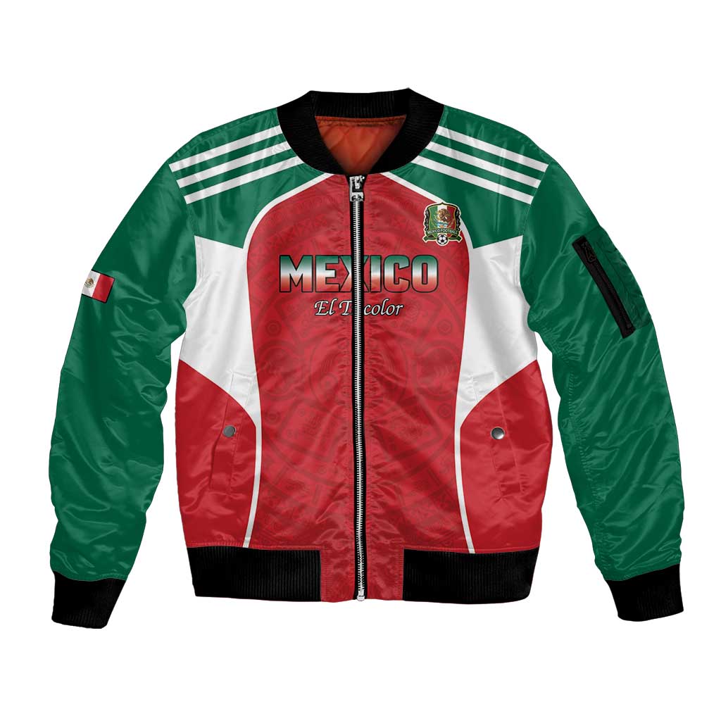 Custom Mexico Football 2026 Sleeve Zip Bomber Jacket Viva El Tri