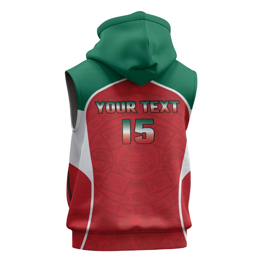 Custom Mexico Football 2026 Sleeveless Zip Hoodie Viva El Tri