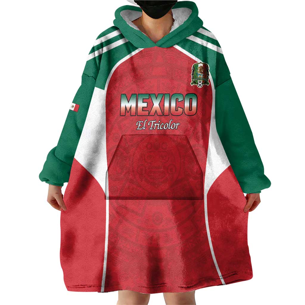 Custom Mexico Football 2026 Wearable Blanket Hoodie Viva El Tri