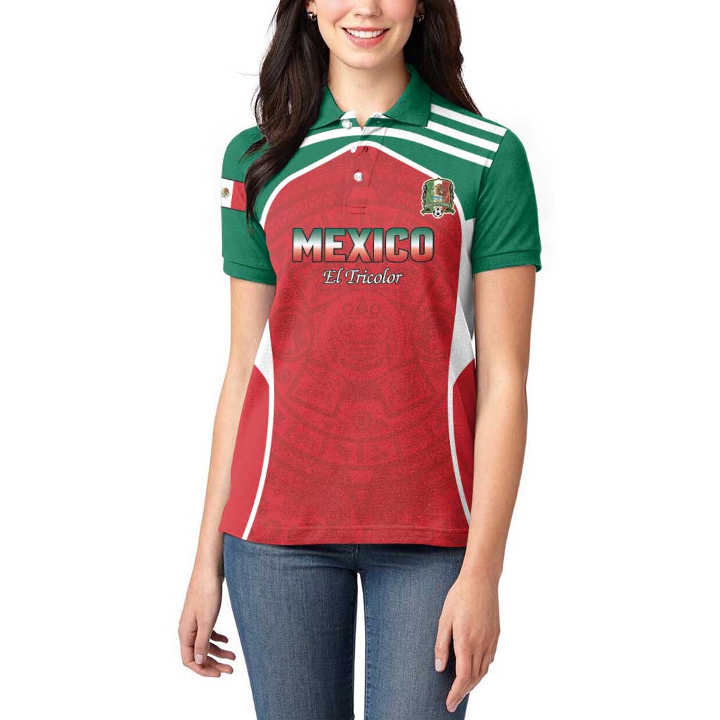 Custom Mexico Football 2026 Women Polo Shirt Viva El Tri
