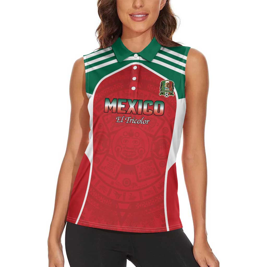 Custom Mexico Football 2026 Women Sleeveless Polo Shirt Viva El Tri
