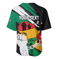 Personalised Nigeria Juneteenth Baseball Jersey Africa Map - Happy Freedom Day