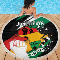 Nigeria Juneteenth Beach Blanket Africa Map - Happy Freedom Day
