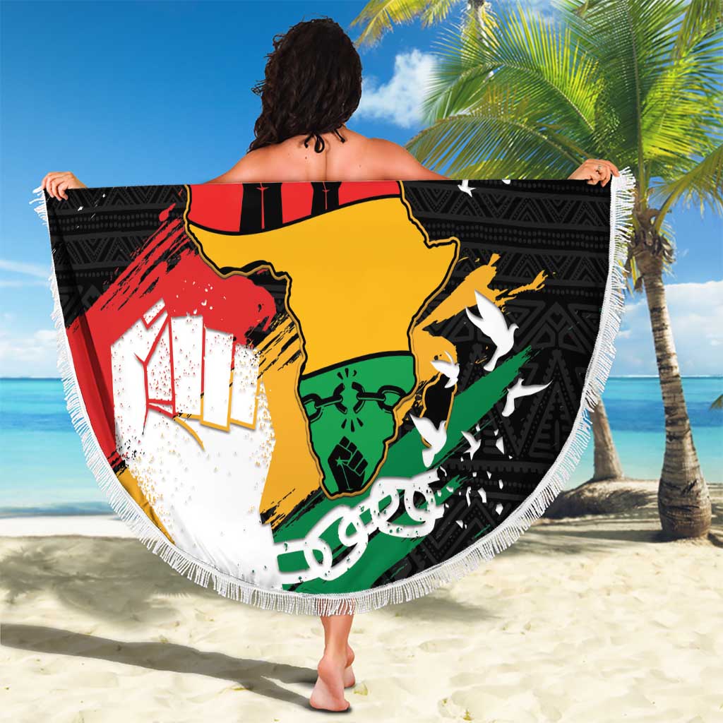 Nigeria Juneteenth Beach Blanket Africa Map - Happy Freedom Day