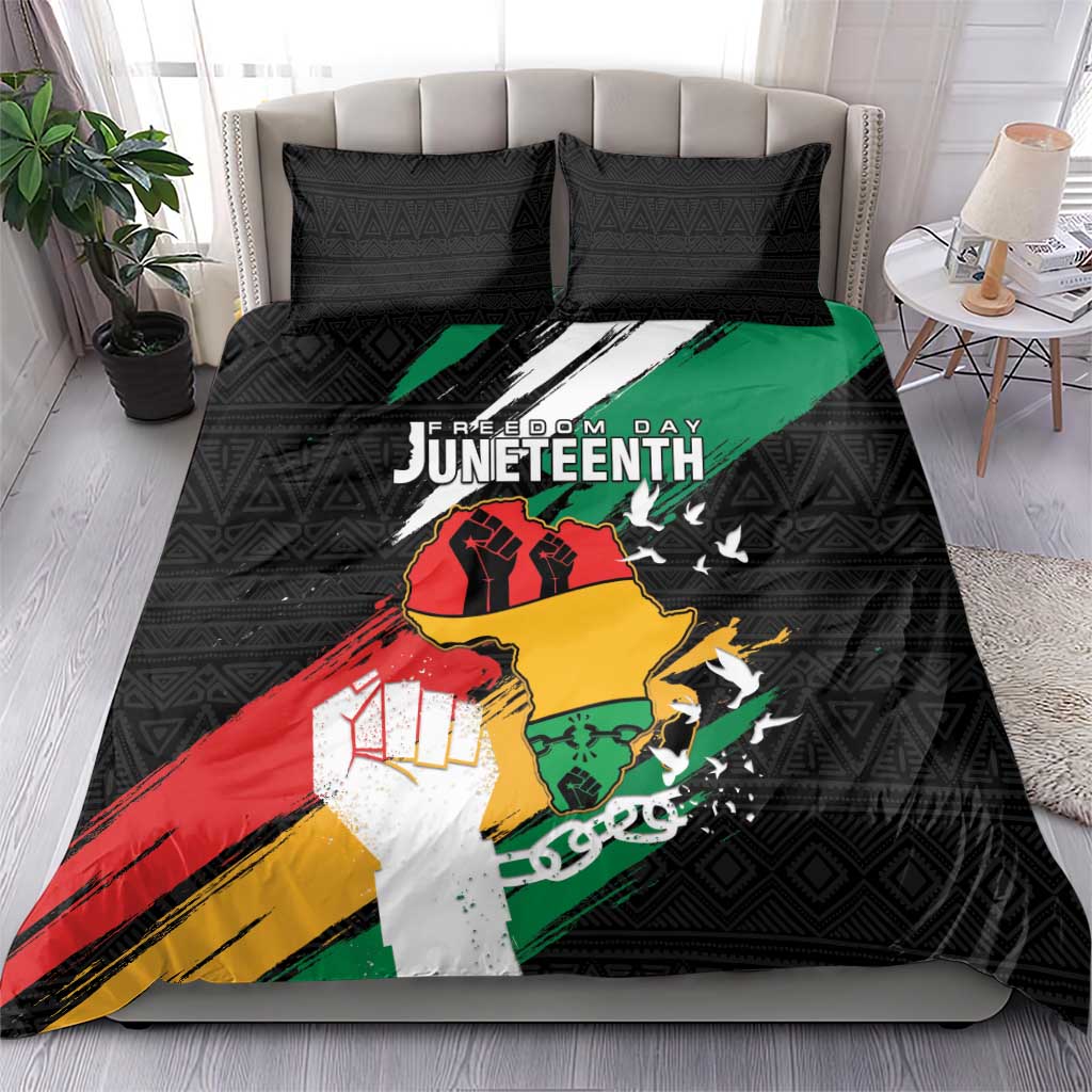 Nigeria Juneteenth Bedding Set Africa Map - Happy Freedom Day