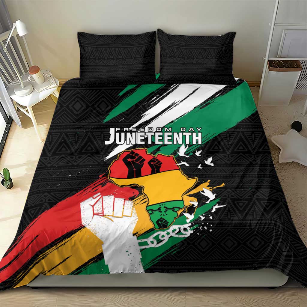 Nigeria Juneteenth Bedding Set Africa Map - Happy Freedom Day