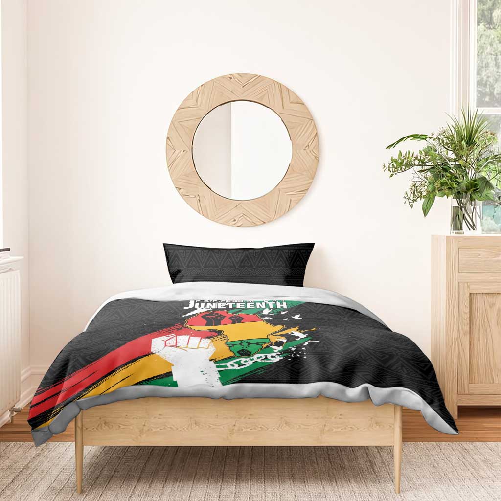 Nigeria Juneteenth Bedding Set Africa Map - Happy Freedom Day