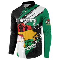 Personalised Nigeria Juneteenth Button Sweatshirt Africa Map - Happy Freedom Day