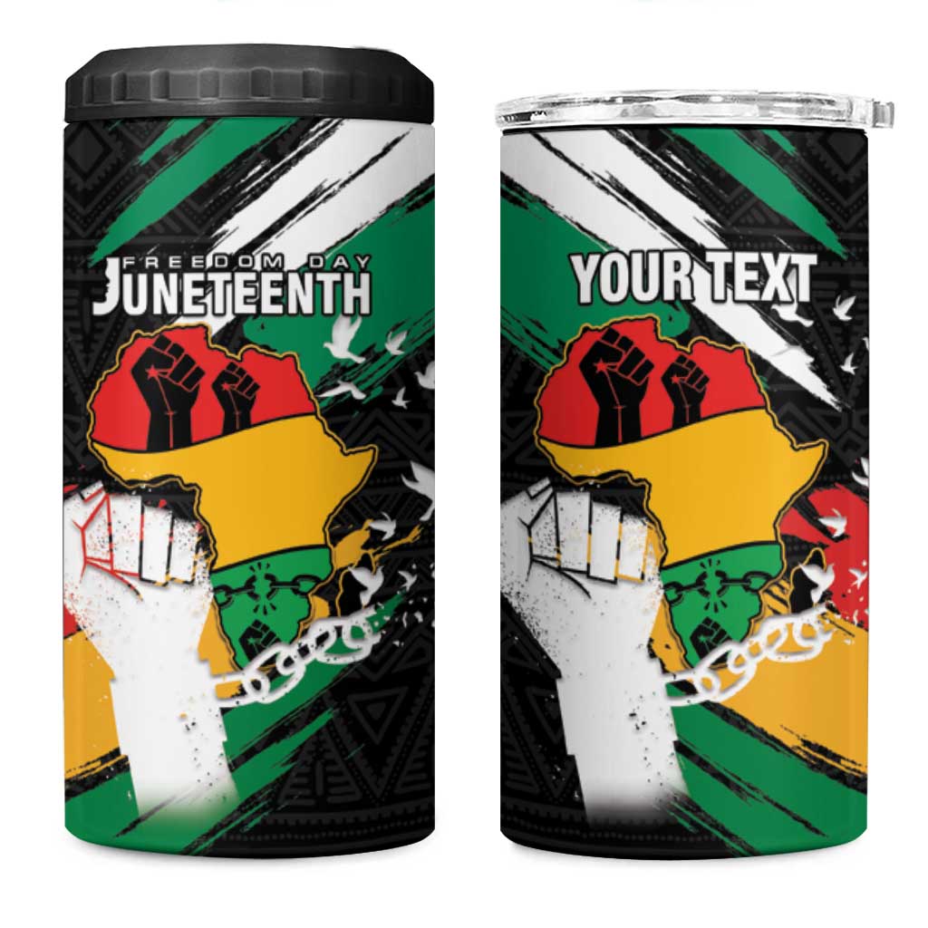 Personalised Nigeria Juneteenth 4 in 1 Can Cooler Tumbler Africa Map - Happy Freedom Day