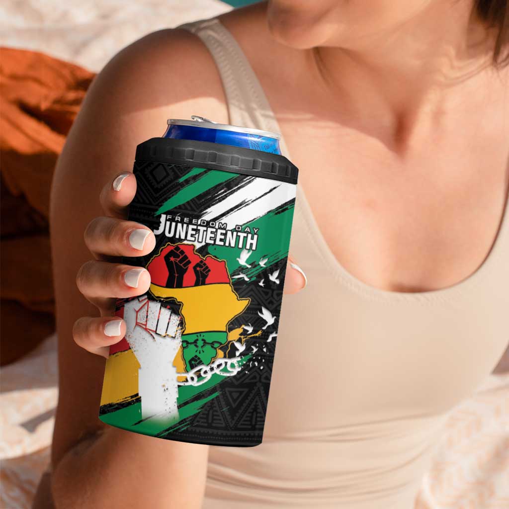 Personalised Nigeria Juneteenth 4 in 1 Can Cooler Tumbler Africa Map - Happy Freedom Day