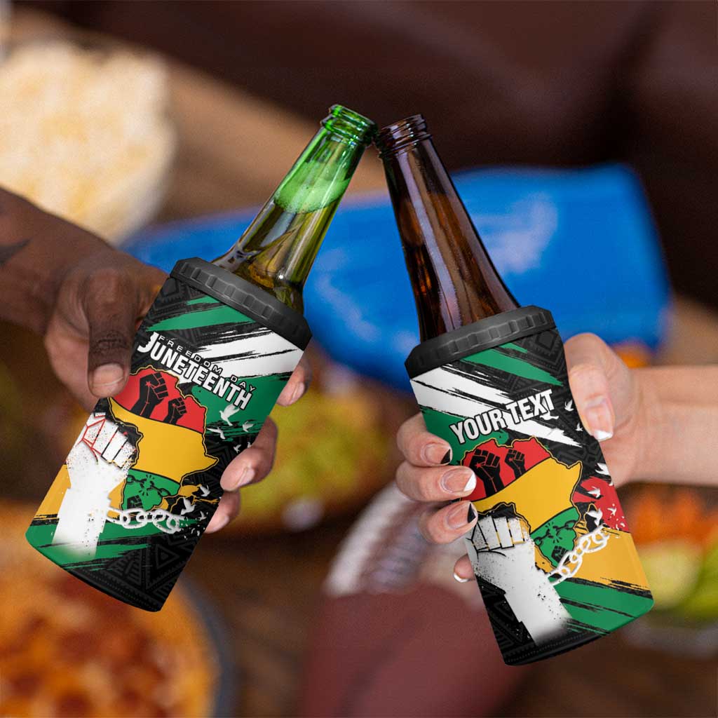 Personalised Nigeria Juneteenth 4 in 1 Can Cooler Tumbler Africa Map - Happy Freedom Day