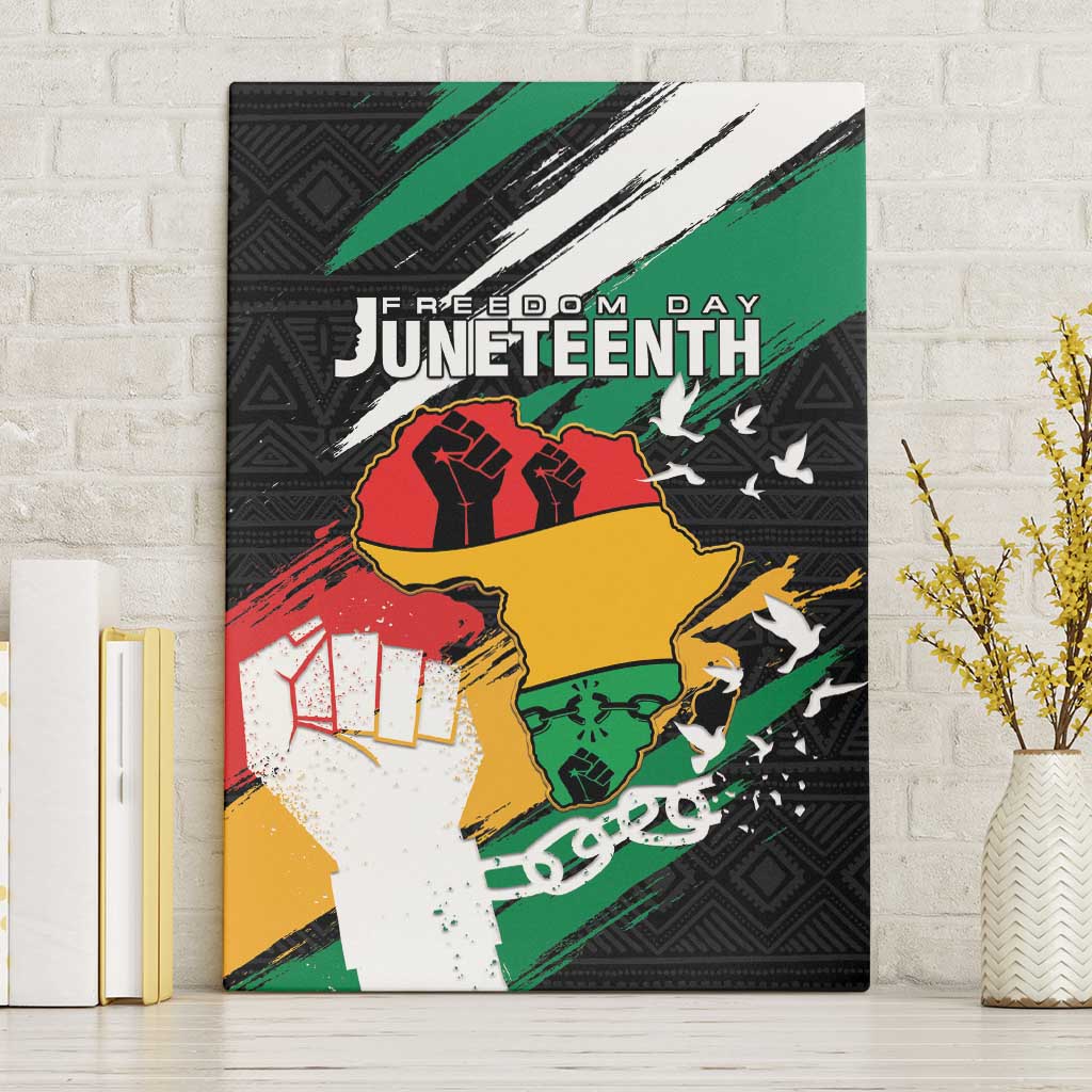 Nigeria Juneteenth Canvas Wall Art Africa Map - Happy Freedom Day