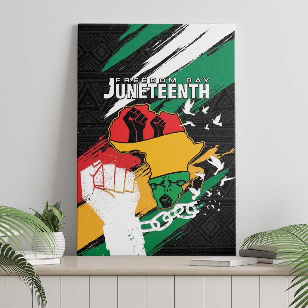 Nigeria Juneteenth Canvas Wall Art Africa Map - Happy Freedom Day