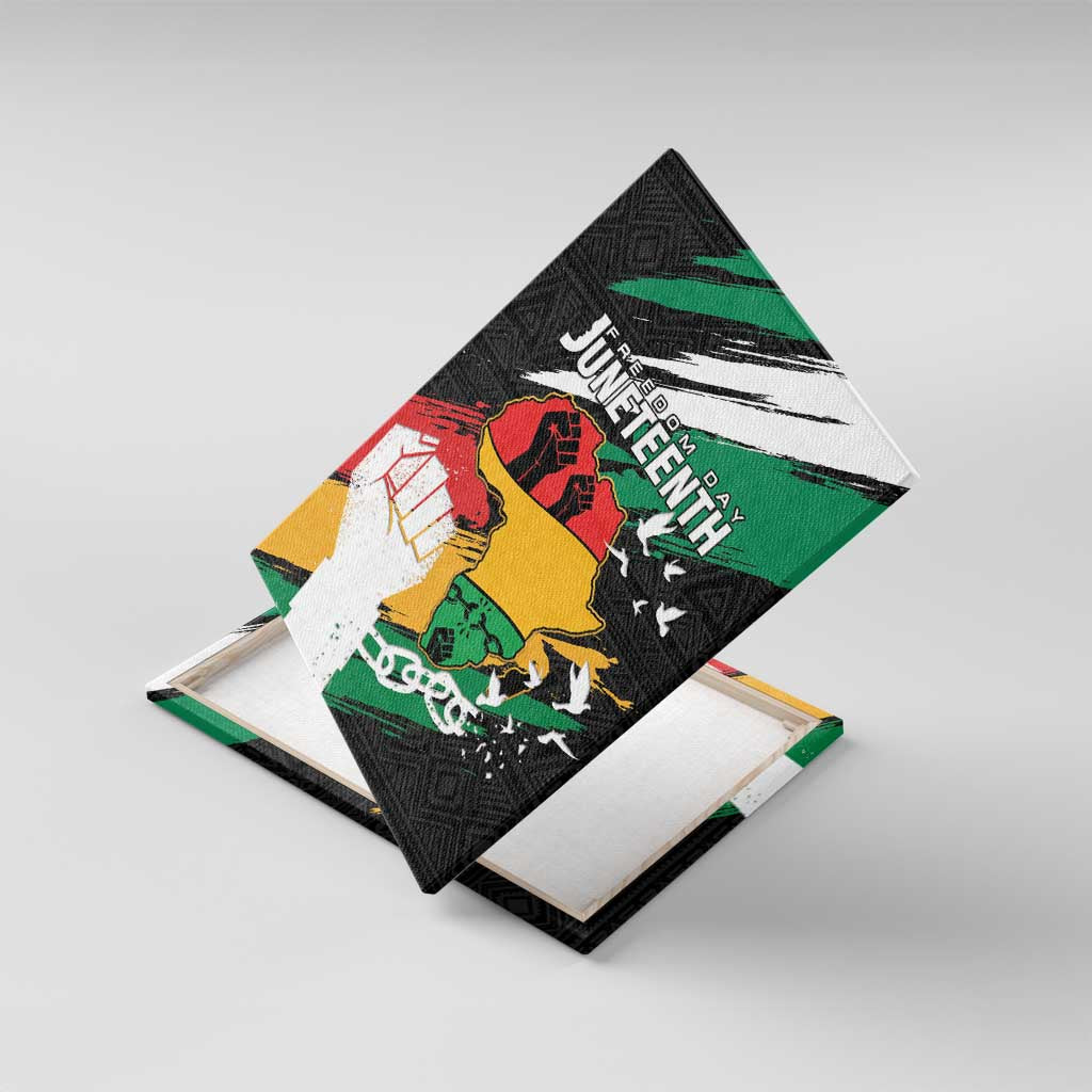 Nigeria Juneteenth Canvas Wall Art Africa Map - Happy Freedom Day